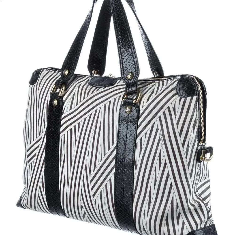 Henri Bendel Disturbed Stripe Laptop Bag/ Briefcase